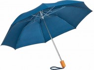 Obrázek Modrý skládací deštník, rovná  rukojeť