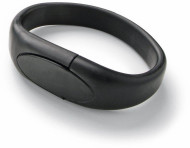 Obrázek USB flash disk, černý náramek 1GB