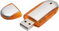 Obrázek Memory stříbrno-oranžový USB flash disk,krytka16GB