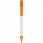 Obrázek Bílé kuličkové pero s oranžovým klipem a špičkou