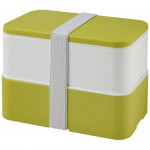 Obrázek Dvoupatrová obědová krabička 2x700 ml, bílá/limetka