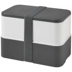 Obrázek Dvoupatrová obědová krabička 2x700 ml, bílá/šedá