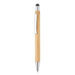 Obrázek Kuličkové pero a stylus z bambusu s chrom.doplňky 