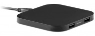 Obrázek Černá bezdrátová nabíjecí podložka s 2x USB HUB