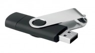 Obrázek Černý OTG Twister USB flash disk s USB-C, 32GB