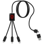 Obrázek Dobíjecí kabel 5v1 z rPET s červeně svítícím logem