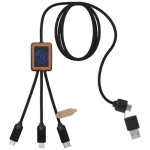 Obrázek Kabel 5v1 z rPET s hranatým modře svítícím logem
