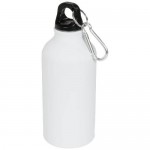 Obrázek Matná sportovní láhev s karabinkou 400 ml, bílá