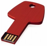 Obrázek Červený hliníkový USB flash disk 16GB, tvar klíče