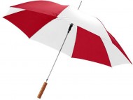 Obrázek Červeno-bílý automatický deštník,tvarovaná rukojeť