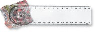 Obrázek Průhledné pravítko 15cm s lupou a úhloměrem