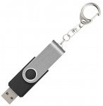 Obrázek Twister stříbr.-černý USB flash disk,přívěsek,1GB