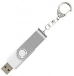 Obrázek Twister stříbr.-bílý USB flash disk,přívěsek,1GB