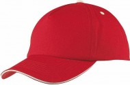 Obrázek Červená čepice s nízkým profilem, sendvičový kšilt