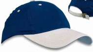 Obrázek Modrá šestidílná čepice s přírodním kšiltem