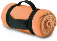 Obrázek Oranžová fleecová deka s popruhy
