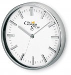 Obrázek Stříbrné nástěnné hodiny s bílým ciferníkem