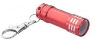 Obrázek Červená lesklá hliníková LED minisvítilna s karabinou