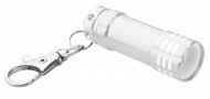 Obrázek Stříbrná hliníková LED minisvítilna s karabinou