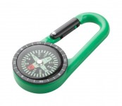 Obrázek Plastová karabina s kompasem, zelená
