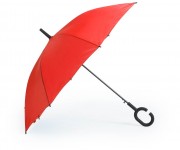 Obrázek Červený automatický větru odolný handsfree deštník