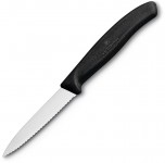 Obrázek Černý nůž na zeleninu VICTORINOX,vlnkové ostří 8cm