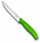 Obrázek Zelený steakový nůž VICTORINOX 12cm, vlnkové ostří