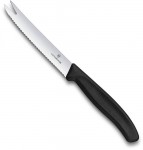 Obrázek Černý nůž na sýr/uzeniny VICTORINOX, vlnk.ostří 11cm