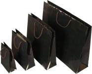 Obrázek Papírová taška 42x13x37 cm, text.šňůrky, černý lak