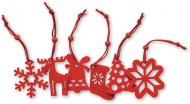 Obrázek Sada 6 vánočních ozdob z červené plsti