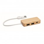 Obrázek Tříportový bambusový USB rozbočovač