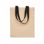 Obrázek Přírodní malá bavlněná taška 140g, černá držadla
