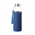 Obrázek Skleněná láhev 500ml v modrém neoprenovém pouzdře