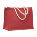 Obrázek Červená jutová taška s krátkými bavlněnými uchy