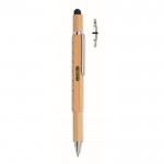 Obrázek Bambusové kul. pero s vodováhou,stylusem a nářadím