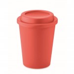 Obrázek Dvoustěnný pohár PP s víčkem 300 ml, červený