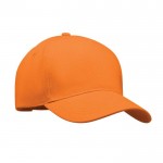 Obrázek Oranžová pětipanelová čepice z keprové bavlny