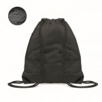 Obrázek Černý lesklý stahovací batoh s boční kapsou