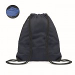 Obrázek Modrý lesklý stahovací batoh s boční kapsou