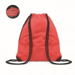 Obrázek Červený lesklý stahovací batoh s boční kapsou