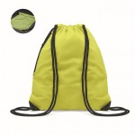 Obrázek Žlutý lesklý stahovací batoh s boční kapsou