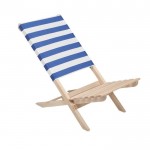 Obrázek Skládací plážové lehátko s bílo-modrým opěradlem