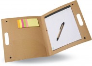 Obrázek Béžové desky z recyklovaného kartonu, blok, pero