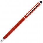 Obrázek Červené štíhlé kovové kuličkové pero se stylusem