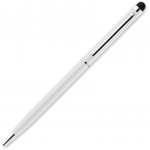 Obrázek Bílé štíhlé kovové kuličkové pero se stylusem