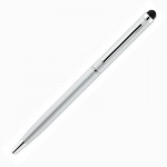 Obrázek Stříbrné štíhlé kovové kuličkové pero se stylusem