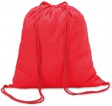 Obrázek Červený bavlněný batoh se stahovací šňůrou