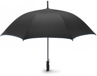 Obrázek Černý automatický deštník s král.modrým prošitím