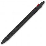 Obrázek Plastové trojbarevné pero se stylusem, černé