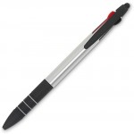 Obrázek Plastové trojbarevné pero se stylusem, stříbrné